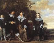 弗朗斯哈尔斯 - Family Group In A Landscape